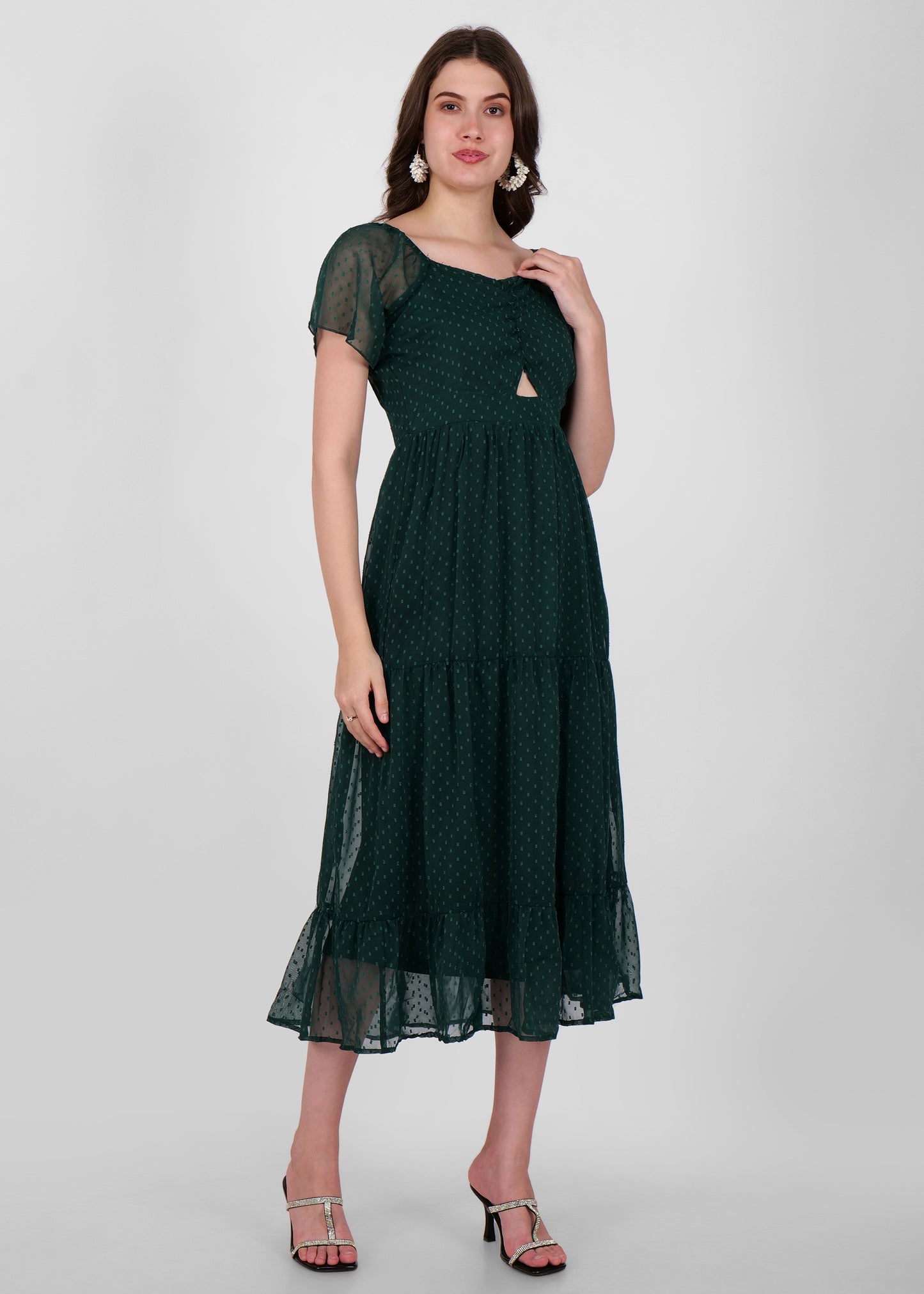 Hiza Women Fit & Flare Green Dress